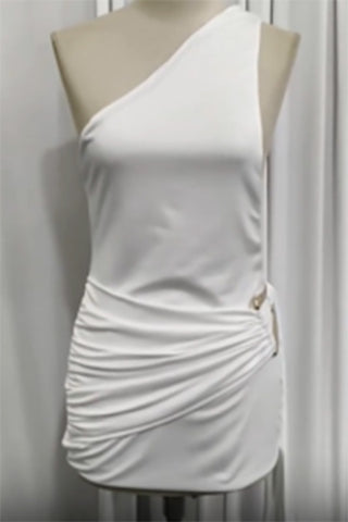 Backless One-Shoulder Cutout Mini Dress