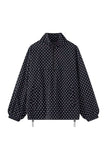 Polka Dot Half-Zip Pullover Jacket