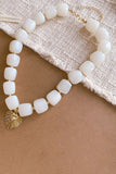 Chunky Bead Sunburst Charm Necklace
