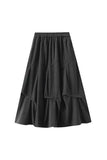 Smocked Waist Tiered Ruffle Midi Skirt