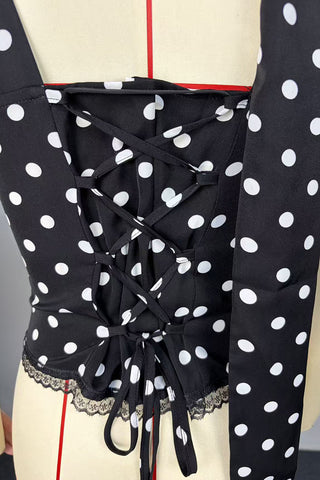 Polka Dot Tie-Neck Tank Top