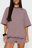 Striped Relaxed Top and Shorts Set