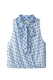 Polka Dot Bow Neck Tank Top