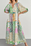 Flowy Patchwork Vacation Dress