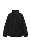 High-Collar Drawstring Waist Zip-Up Jacket