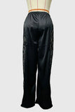 Lace Panel Drawstring Casual Pants