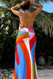 Geometric Print Maxi Skirt