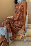 Lace Trim Printed Skirt Set