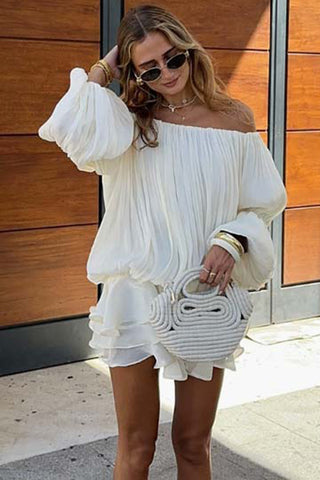 Off-Shoulder Ruffled Mini Dress