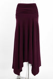 Ruched High-Waist Asymmetrical Midi Skirt