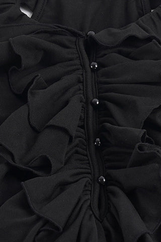Ruffle Halter Pleated Dress
