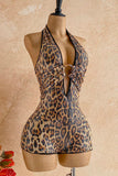 Sequin Halter Cutout Bodycon Romper