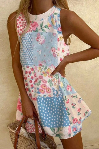 Ocean Inspired Sleeveless Shift Dress