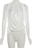 Ruched Front Deep V-Neck Sleeveless Tank