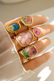 Floral Resin Statement Ring