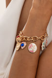 Tone Sun Charm Link Bracelet