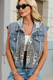 Leopard Print Patchwork Sleeveless Vest