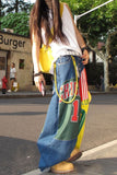 Graphic Patchwork Denim Pants