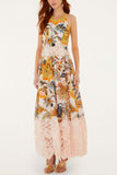 Floral Halter Lace Maxi Dress