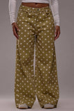 Polka-Dot Wide Leg Jeans
