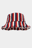 Striped Fringe Bucket Hat