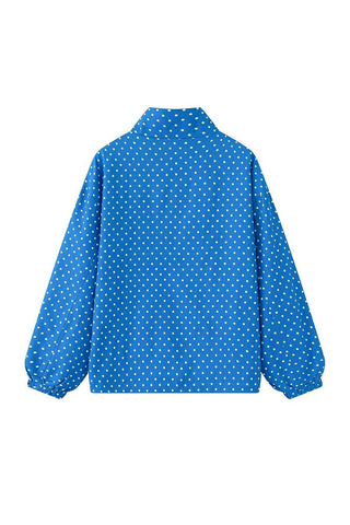 Polka Dot Half-Zip Pullover Jacket