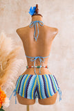 Cutout Ring Halter Bikini Set
