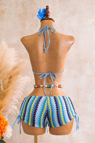 Cutout Ring Halter Bikini Set