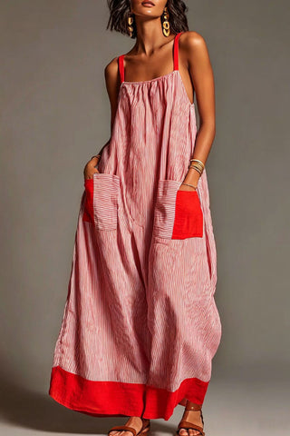 Striped Maxi Dress with Pockets