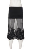 Elegant Lace Midi Skirt