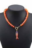 Fish Pendant Beaded Necklace