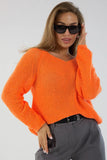 Sheer V-Neck Loose Knit Sweater