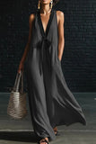 Sleeveless Tie-Front Casual Dress