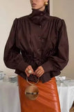 Puff Sleeve Drawstring Waist Jacket