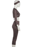 Sheer Polka Dot Ring Front Pants Set