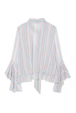 Striped Ruffle Hem Blouse