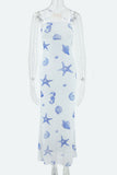 Floral Tie-Back Open Back Maxi Vacation Dress
