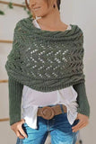 Pointelle Knit Cowl Neck Sweater
