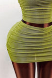 Halter Pleated Skirt Set