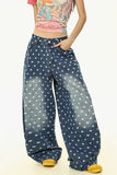 Polka-Dot Barrel Jeans