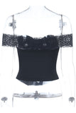 Lace Off-Shoulder Sweetheart Corset Top