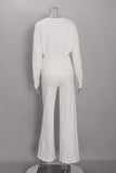 Ribbed Button-Front Crop Top and Pants Set