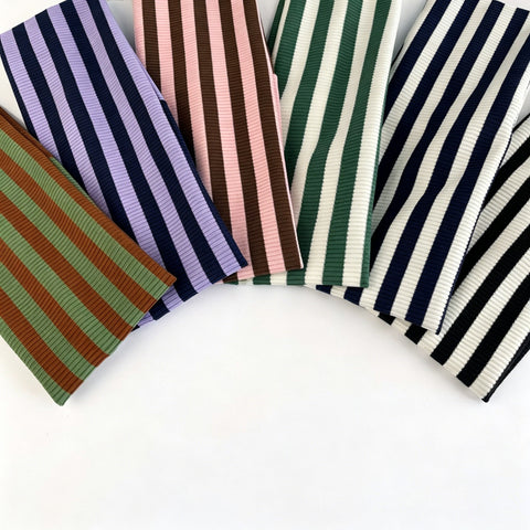 Striped Ribbed Elastic Headband