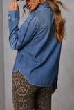 Snap Button Pocket Front Denim Shirt