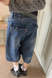 Button Detail Denim Shorts