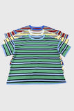Striped Contrast Hem Crew Neck T-Shirt