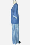 Striped Wide-Leg Pants Set