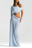 One-Shoulder Cutout Maxi Casual Dress