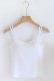 Ribbed Scoop Neck Sleeveless Tank Top