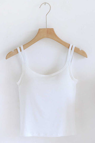 Ribbed Scoop Neck Sleeveless Tank Top